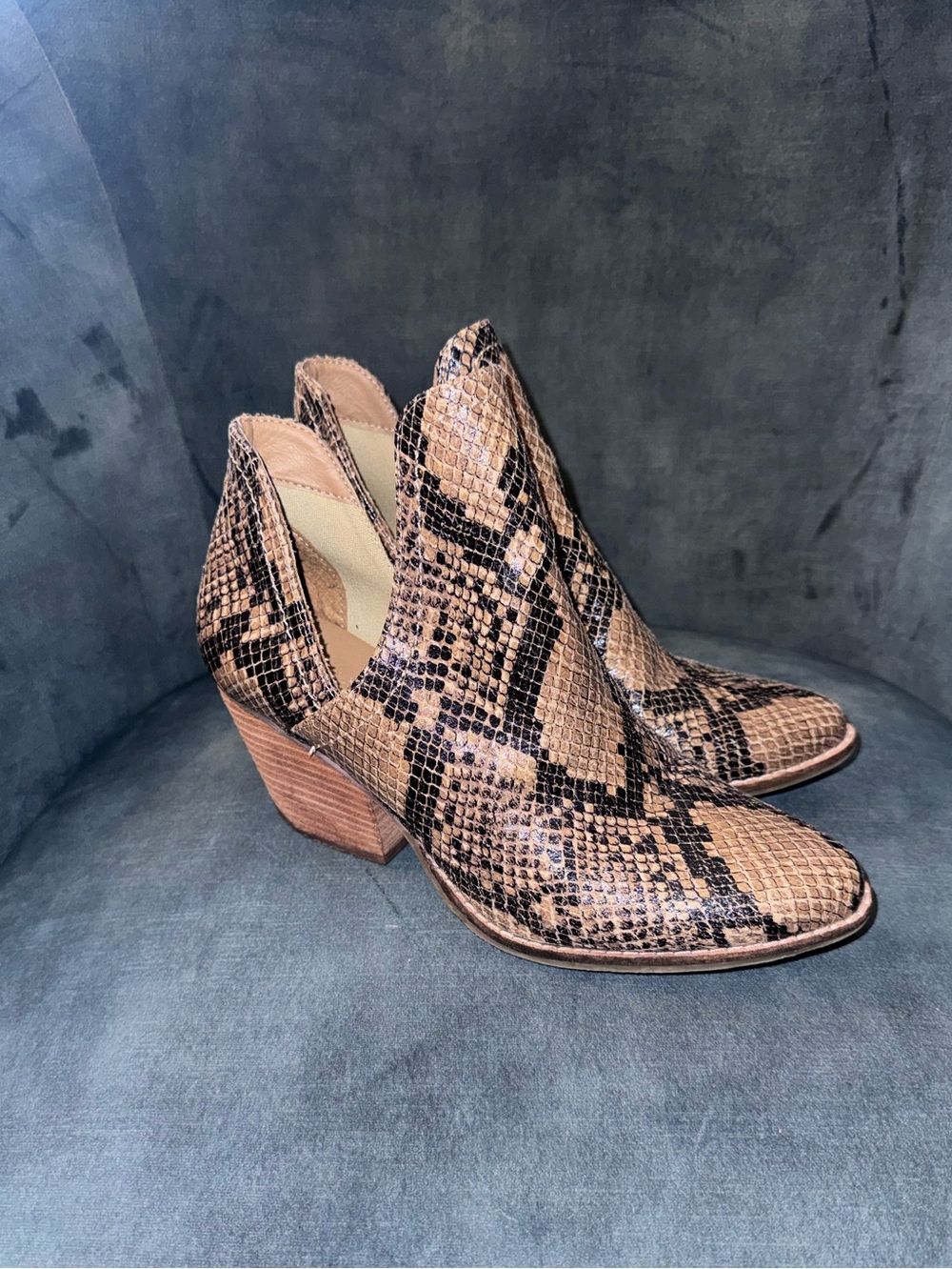 Snake Print Ankle Boots